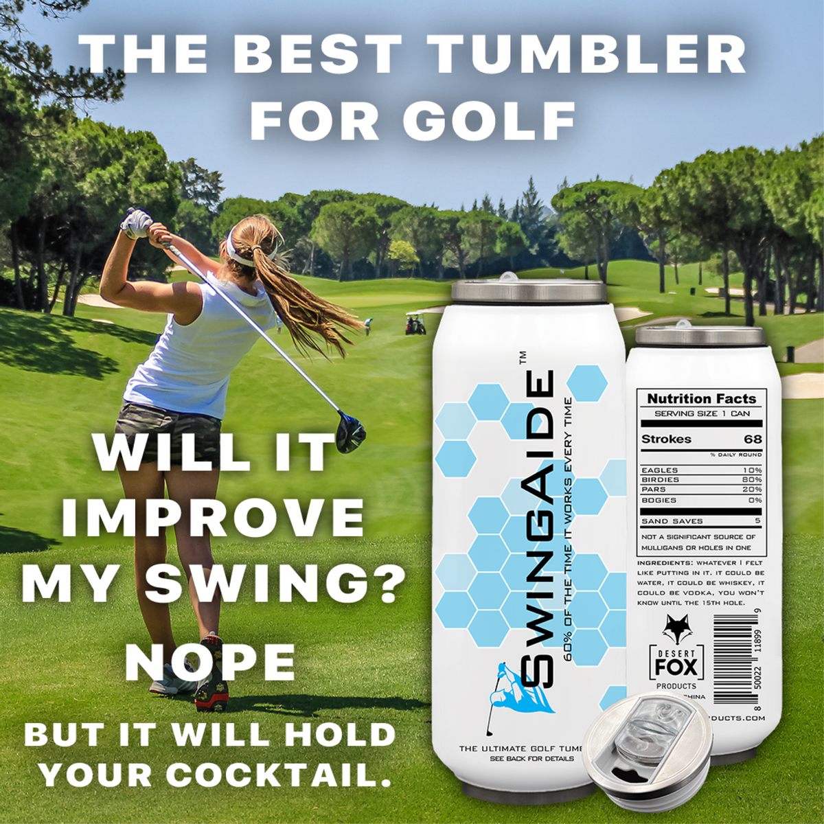 SwingAide - Stainless Steel Drink Tumbler – Desert Fox Golf SwingAide - Stainless Steel Drink Tumbler – Desert Fox Golf